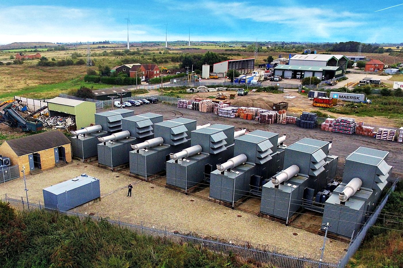 Aerial view of a gas peaking plant